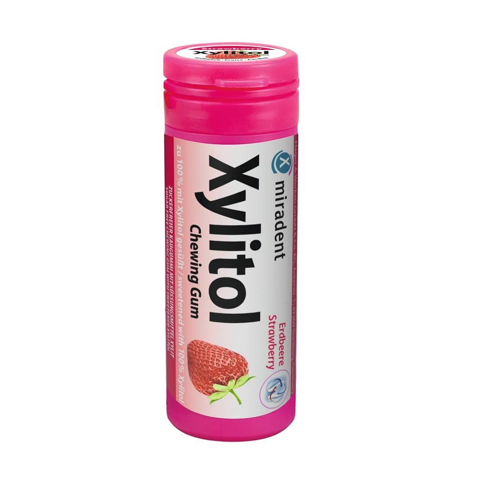 Miradent Xylitol närimiskumm maasikamaitseline 30 tk