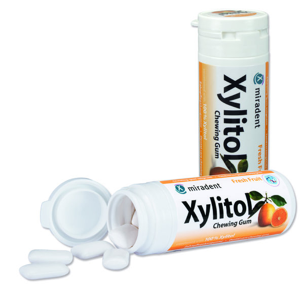 Miradent Xylitol närimiskumm puuviljamaitseline 30tk
