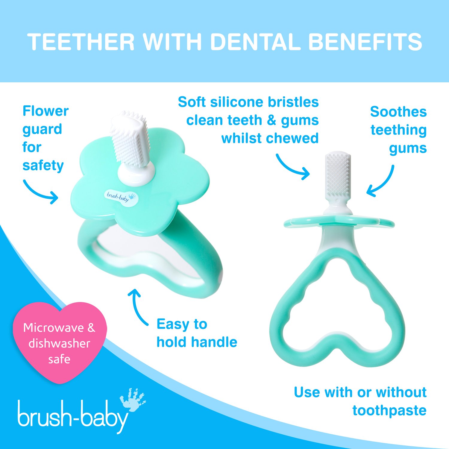 Brush-Baby My FirstBrush & Teether Set 0-18 kuud
