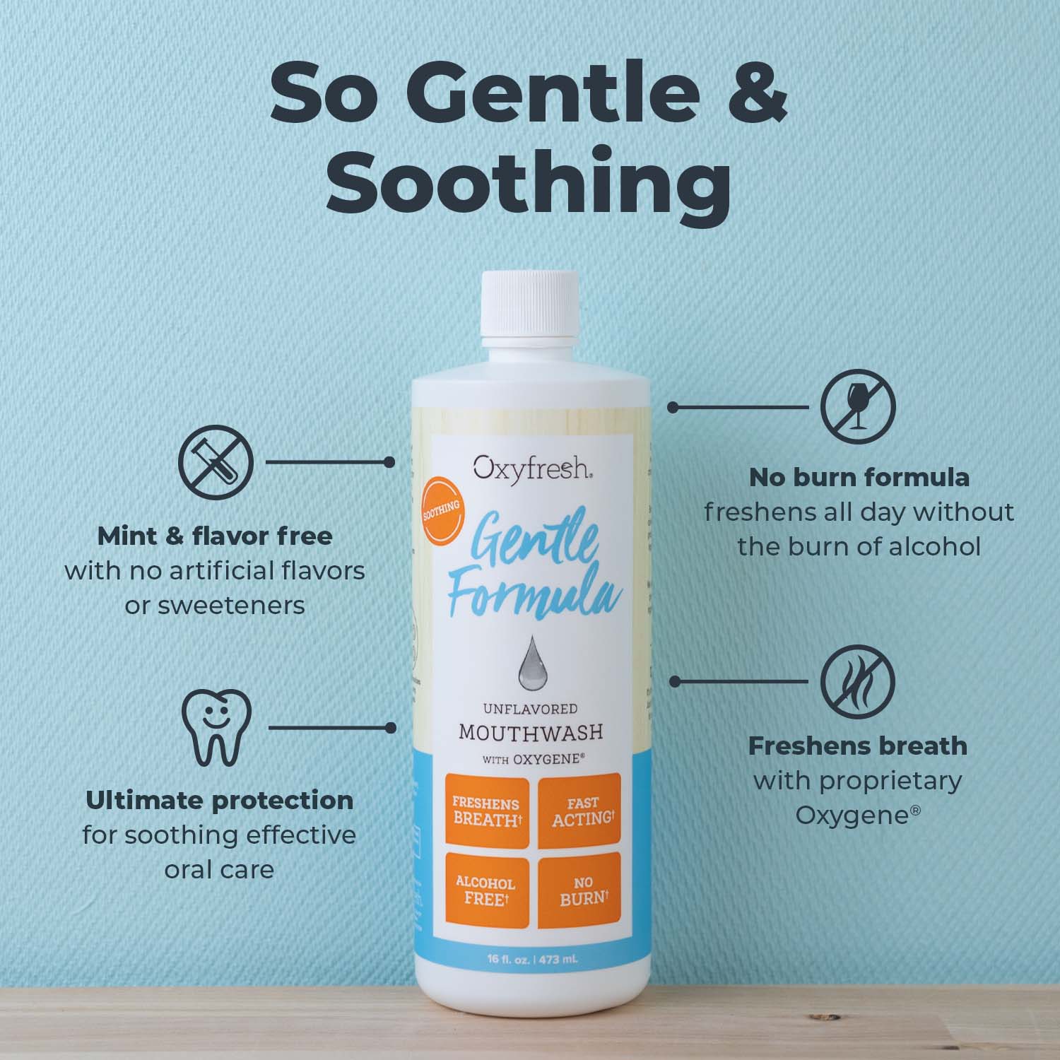 Oxyfresh Gentle Formula maitsestamata suuvesi 473 ml