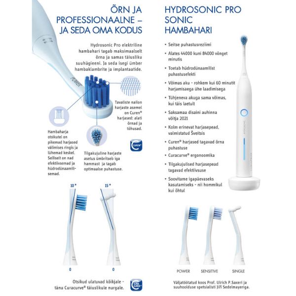 Curaprox Hyrosonic Pro elektriline hambahari