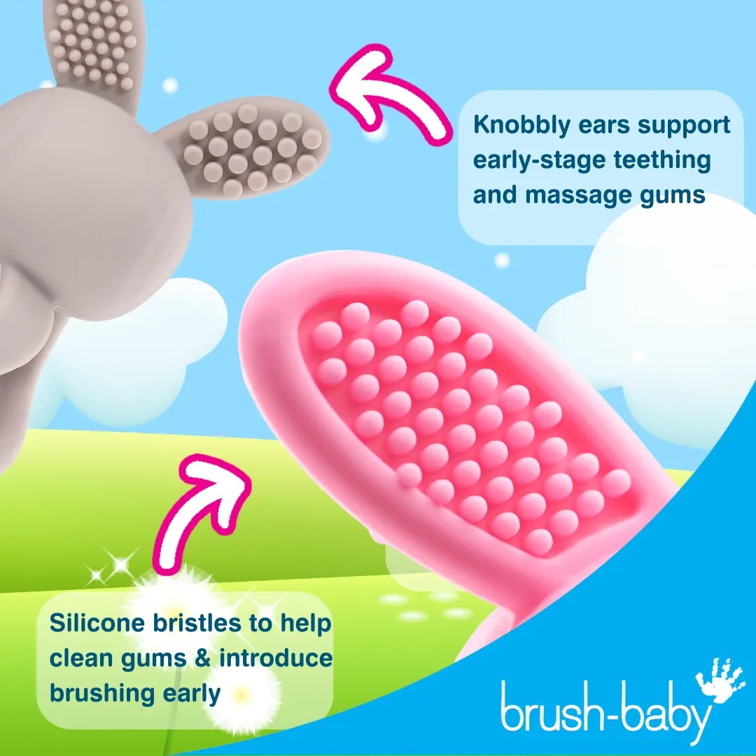 Brush-Baby Bobbie Bunny teether laste näritav mänguasi 0-3a.