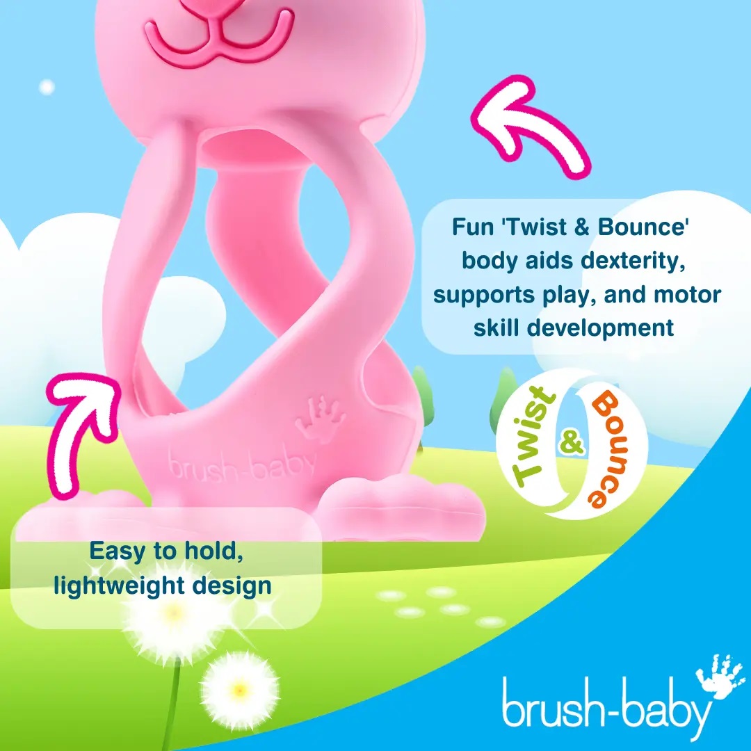 Brush-Baby Bobbie Bunny teether laste näritav mänguasi 0-3a.